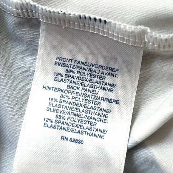 Lands End White Teal SS Rashguard Hammerhead Sharks Ocean Swim Size XL (14/16) - Picture 6 of 6